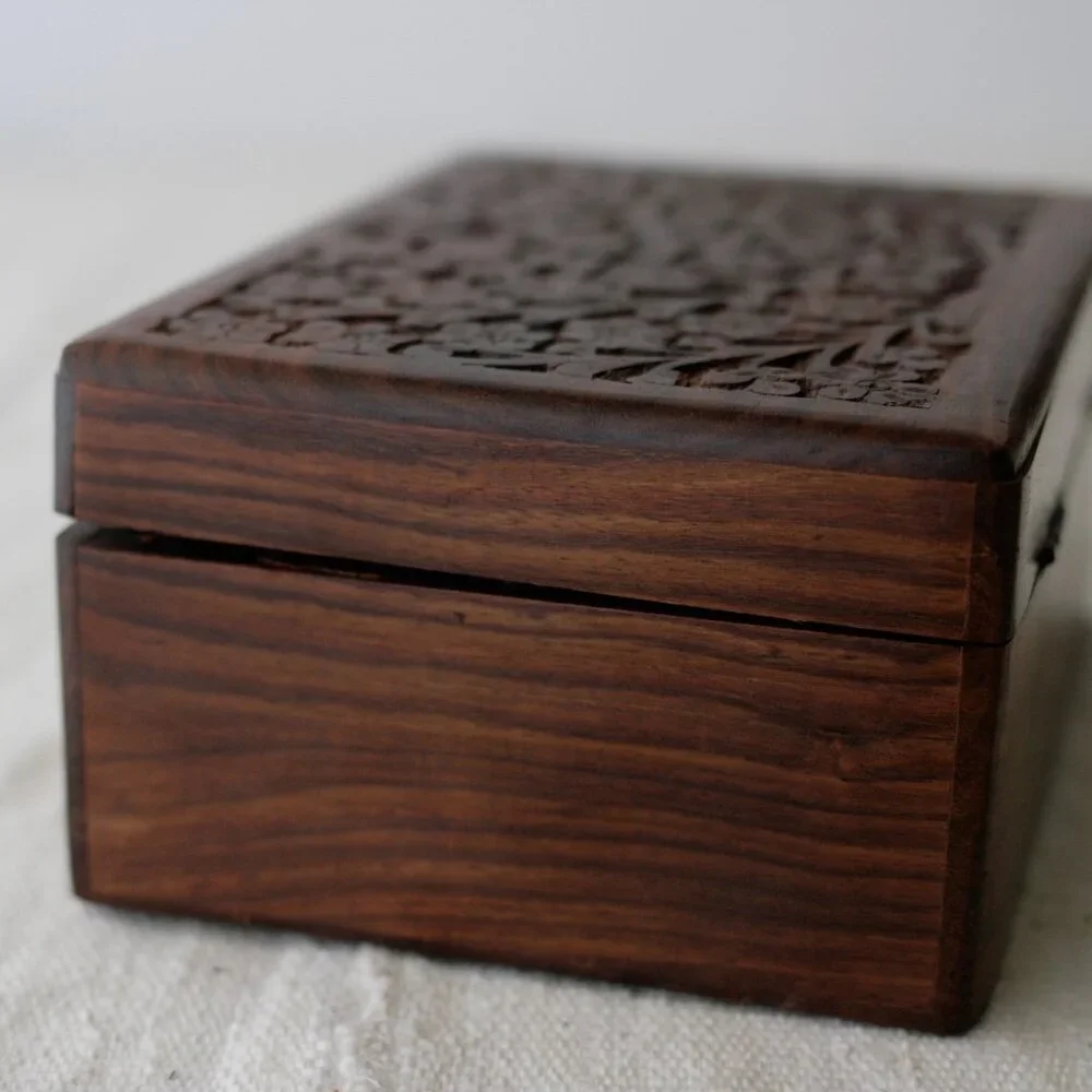 Vintage Carved Wood Box